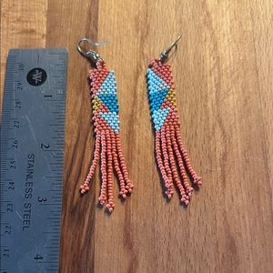 Handcrafted Beaded Fringe Earrings
